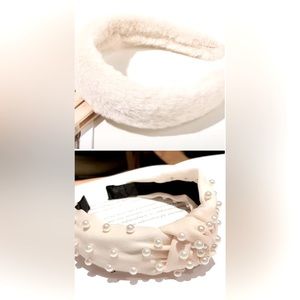 NWOT Pearl Cream/Fuzzy Cream Headbands